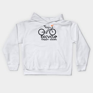 Bicycle Happy Gowes Logo Kids Hoodie